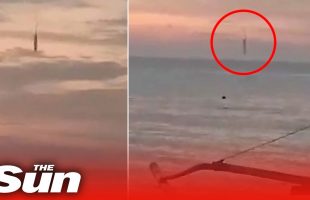 Mystery as anchor-shaped UFO leaves trail of smoke before crashing into sea
