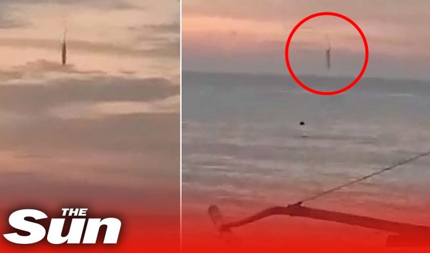 Mystery as anchor-shaped UFO leaves trail of smoke before crashing into sea